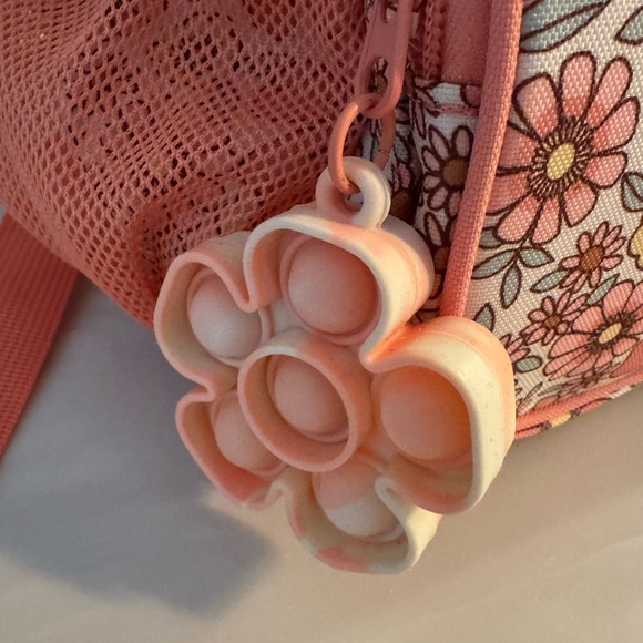 Cat and Jack NET Floral Pink Backpack with Pockets - Picture 2 of 10